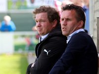 024 2016 Genemuiden HHC Hardenberg  02-07-2016: Voetbal: SC Genemuiden v HHC Hardenberg: Genemuiden/Ass. trainer Marc Hegeman (l), Trainer coach Jan van Raalte (r) of Genemuiden/